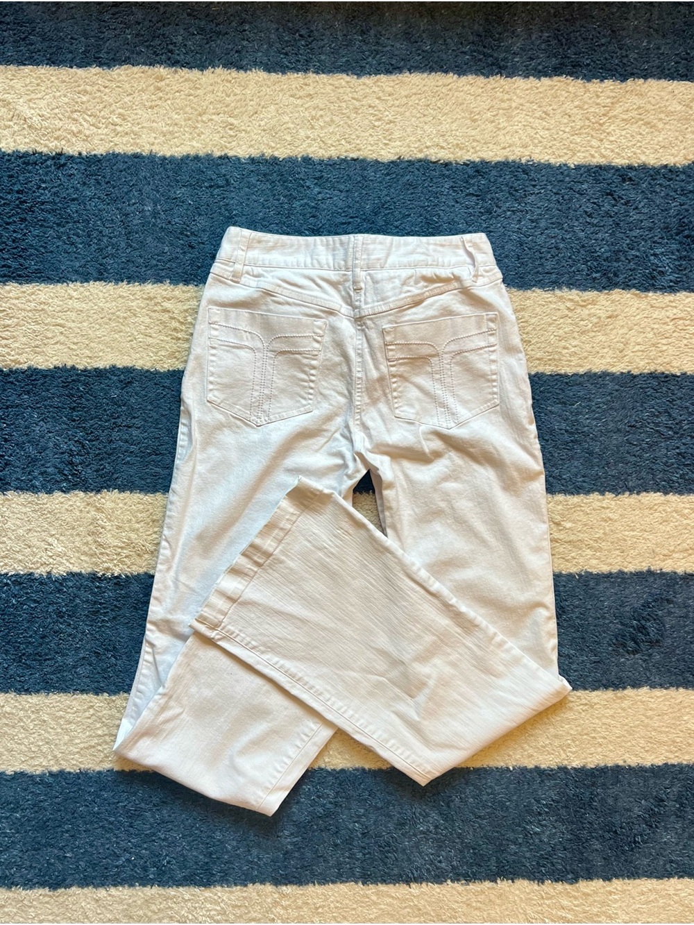 Trina Turk White Denim Flare Jeans